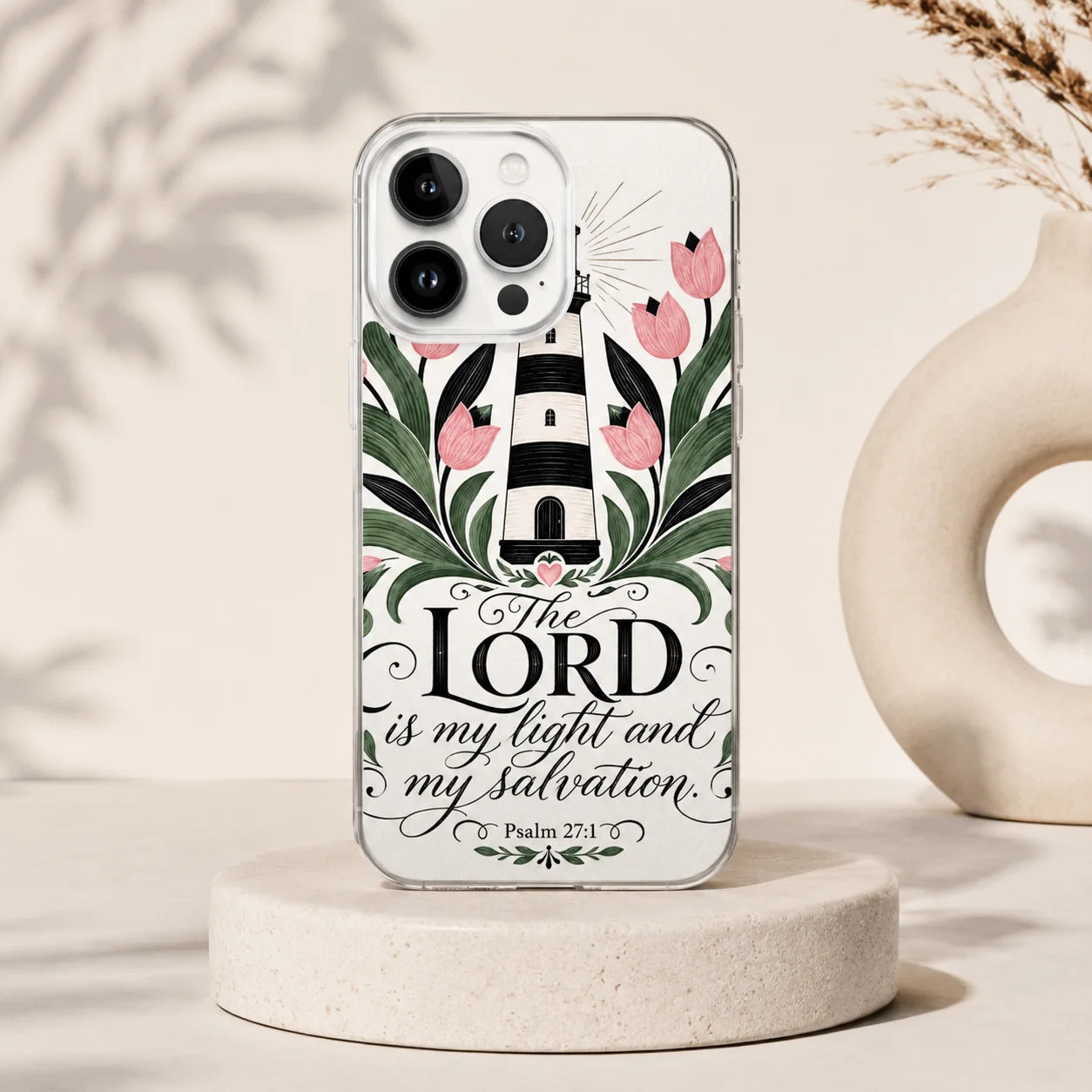 Psalm 27:1 Christian Clear iPhone Case