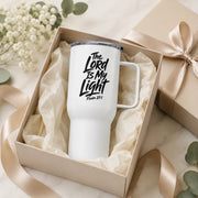 Travel mug with a handle
